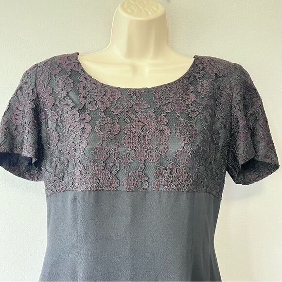 Donna Ricco Vintage Lace Top Sheer Tie in Back Dress Size 10 - Picture 2 of 6